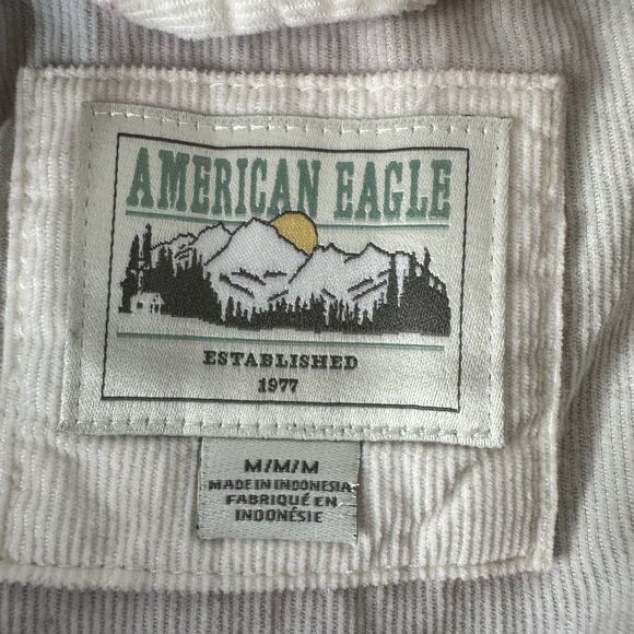 American Eagle Flannel Shirt Women’s Sz M Mixed Plaid Fall Outdoor Cabincore - Picture 5 of 12